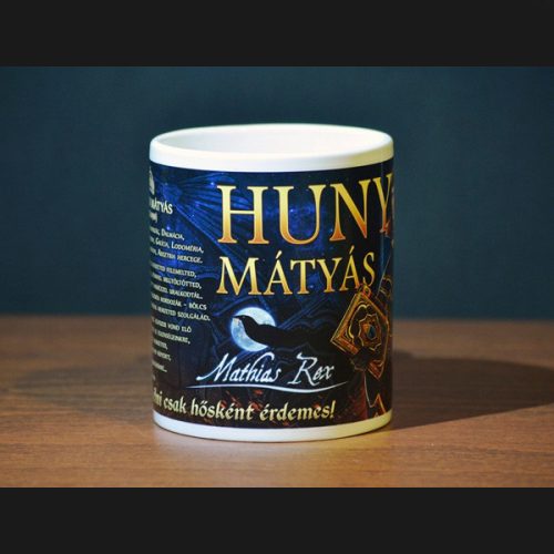 Fehér bögre Hunyadi Mátyás mintával